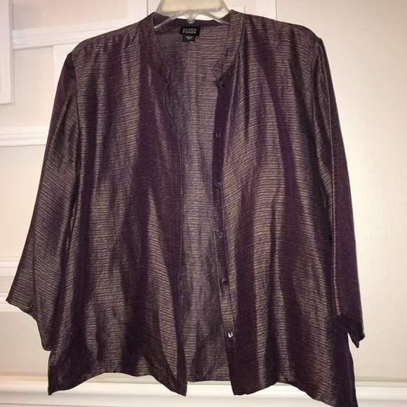 Eileen Fisher Silk/Linen Button Up